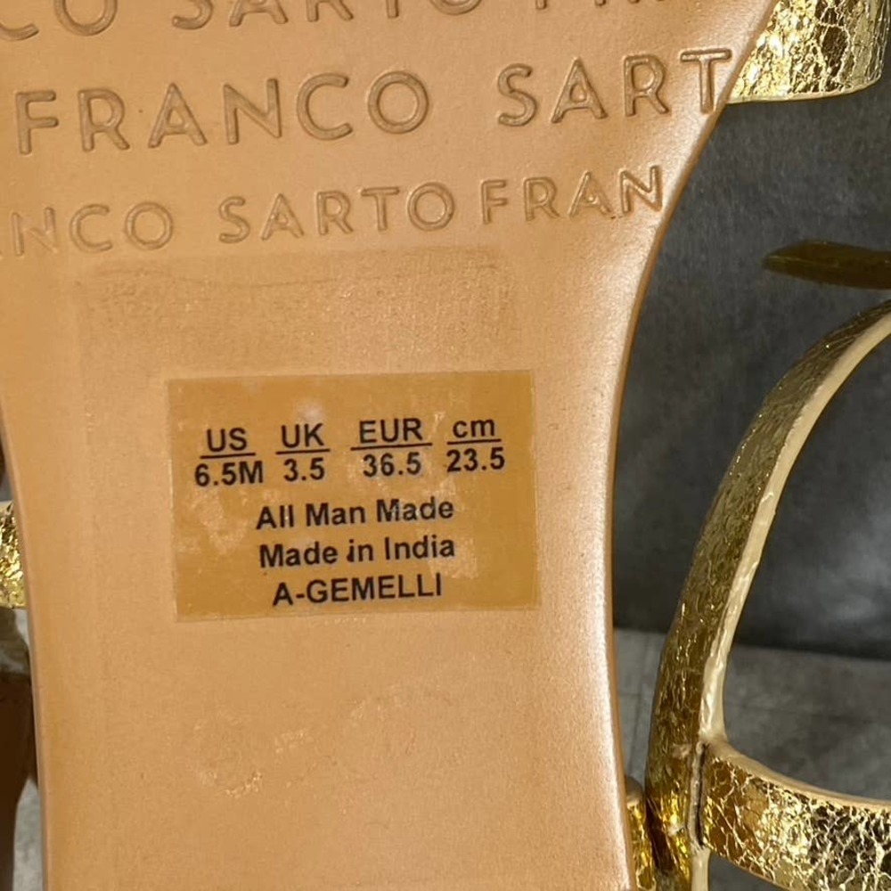 Sarto By Franco Sarto Women's Gold Gemelli Round-Toe Strappy Flat Sandals SZ 6.5 - Picture 11 of 11
